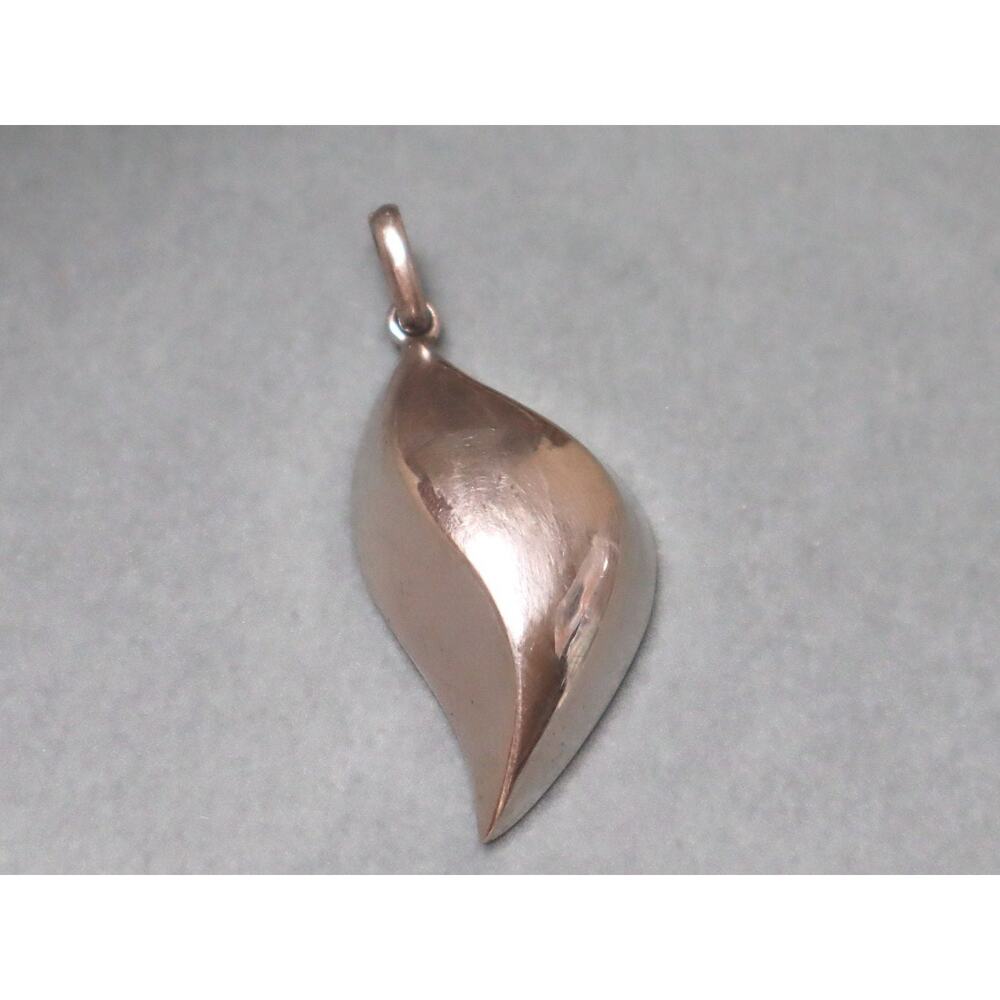 Sterling Stylized Teardrop Leaf Pendant Signed M in Box